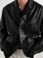 LEMAIRE - Paneled Leather Jacket - Black