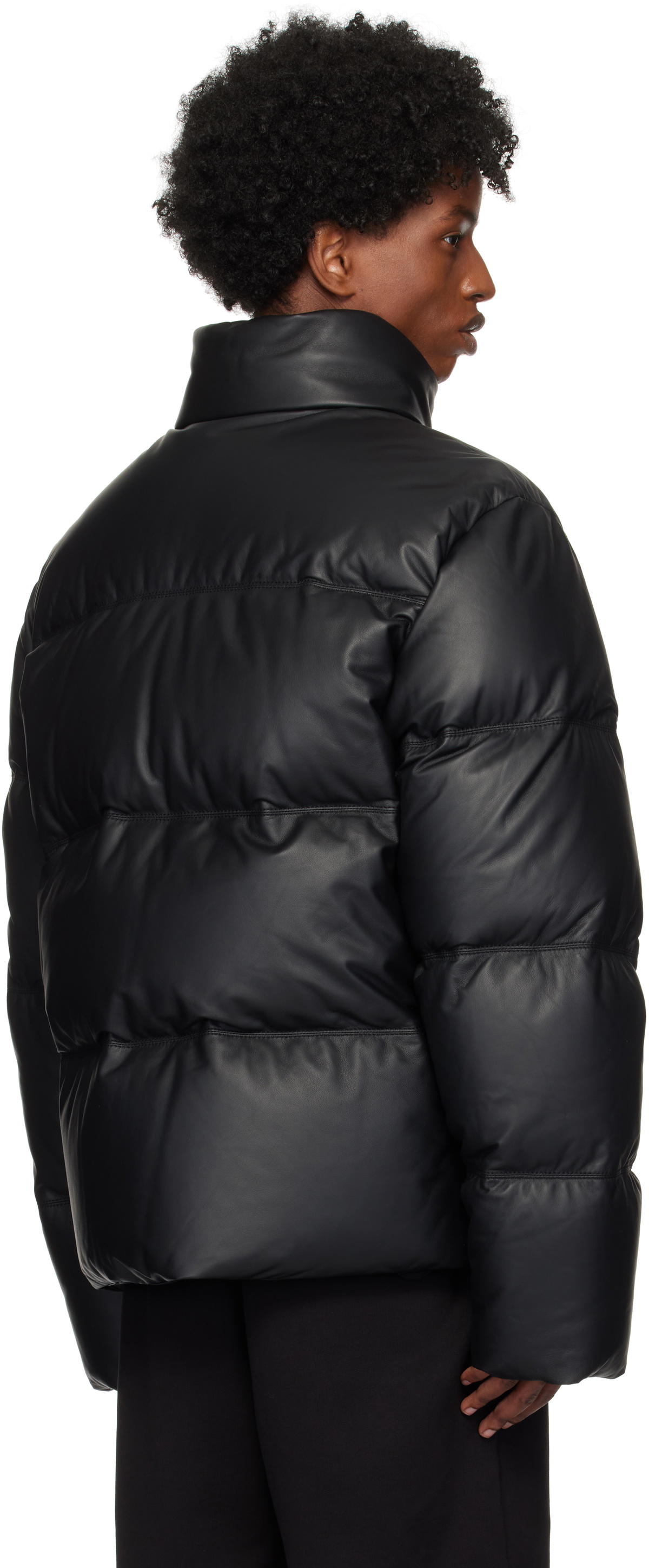 MONCLER Doudoune Léger BLACKダウンジャケット Moncler Black Ligont Leather Down Jacket Moncler