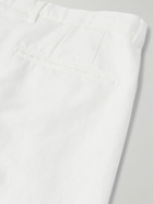 Boglioli - Straight-Leg Pleated Herringbone Cotton and Linen-Blend Suit Trousers - White