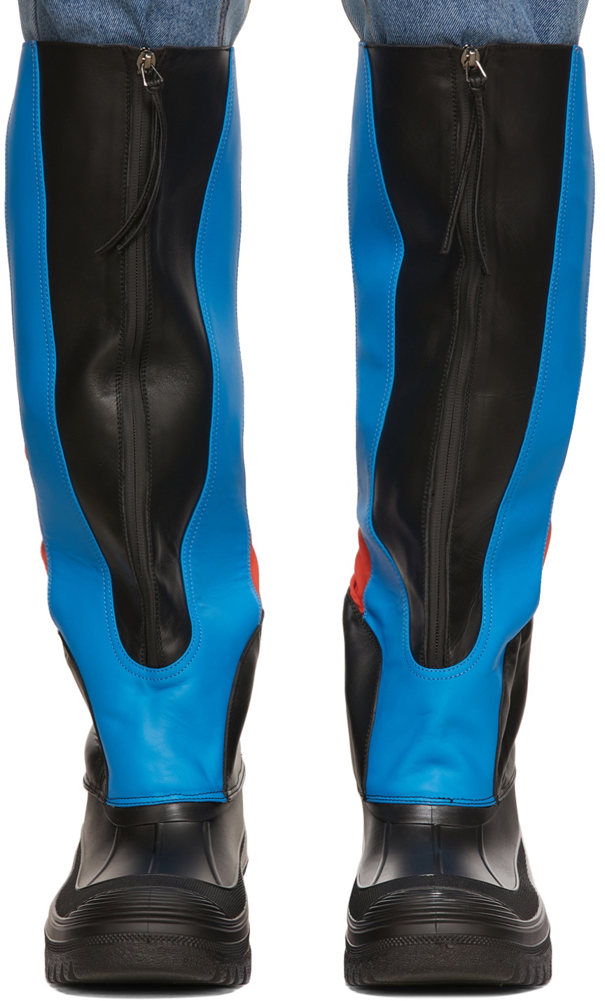 Kiko Kostadinov SSENSE Exclusive Blue & Orange Maiden High Boot