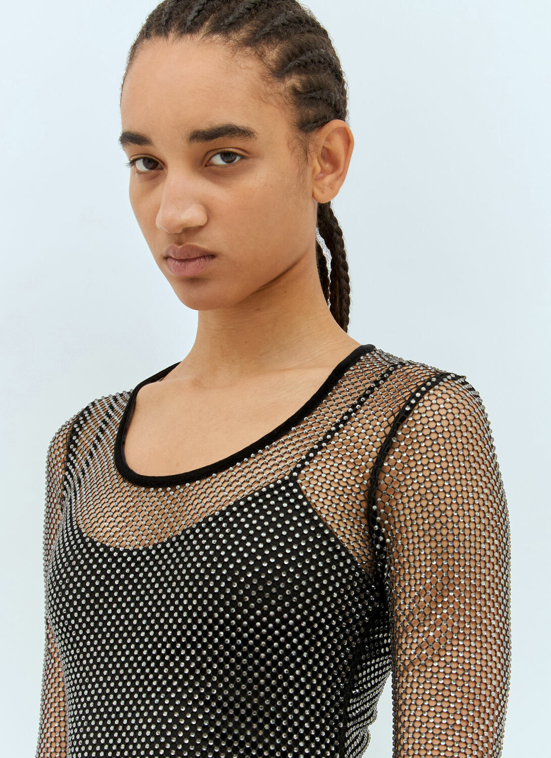 Sportmax Rhinestone Tulle Maxi Dress