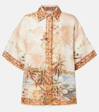 Zimmermann Mahon printed linen bowling shirt