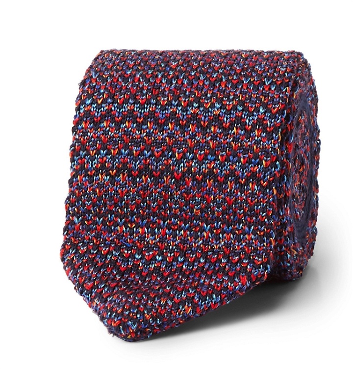 Photo: Missoni - 6cm Knitted Cotton and Silk-Blend Tie - Red