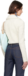 Tory Burch White Cropped Wool Silk Jacket
