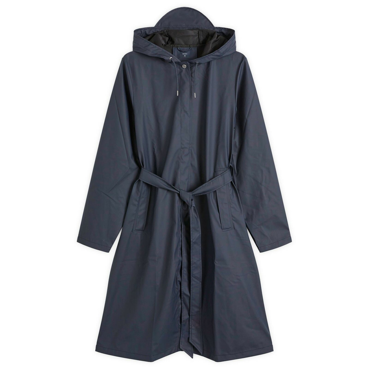 Rains Women's A-Line Long Rain Coat in Navy
