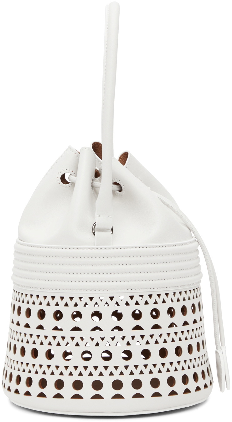 ALAÏA White Corset 19 Bucket Bag ALAÏA