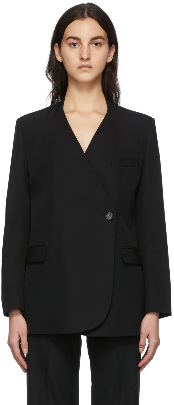 GIA STUDIOS Black Cross-Over Blazer GIA STUDIOS