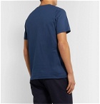 Oliver Spencer - Herringbone-Trimmed Organic Cotton-Jersey T-Shirt - Blue