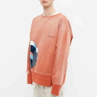 Maison Margiela Men's Oversized Symbol Crew Sweat in Dusty Brick Red