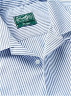 Gitman Vintage - Convertible-Collar Striped Cotton-Seersucker Shirt - Blue