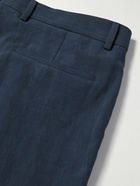 Brunello Cucinelli - Slim-Fit Pleated Linen Trousers - Blue