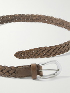 Anderson's - 2.5cm Woven Leather Belt - Brown