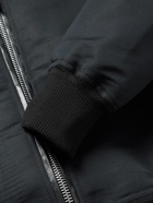 TOM FORD - Leather-Trimmed Cotton and Silk-Blend Poplin Harrington Jacket - Black