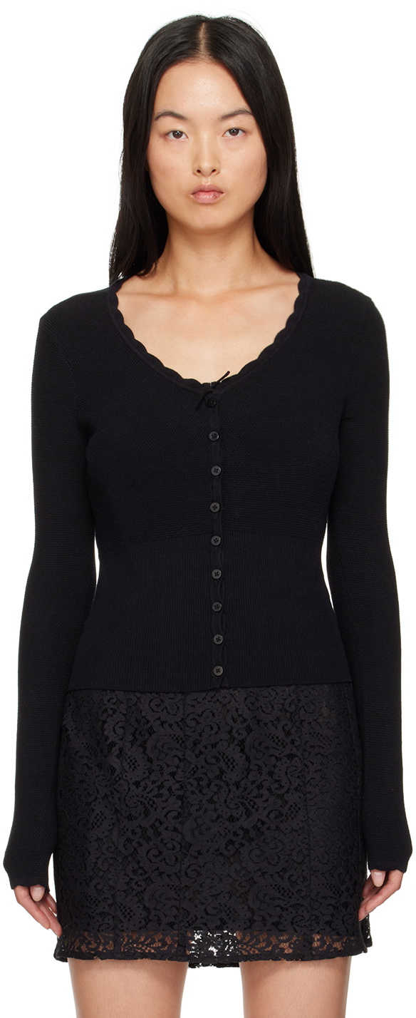 Mirror Palais Black Drawstring Cardigan