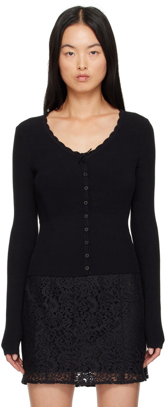 Photo: Mirror Palais Black Drawstring Cardigan