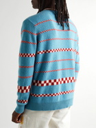 The Elder Statesman - Speed Intarsia Cashmere Sweater - Blue