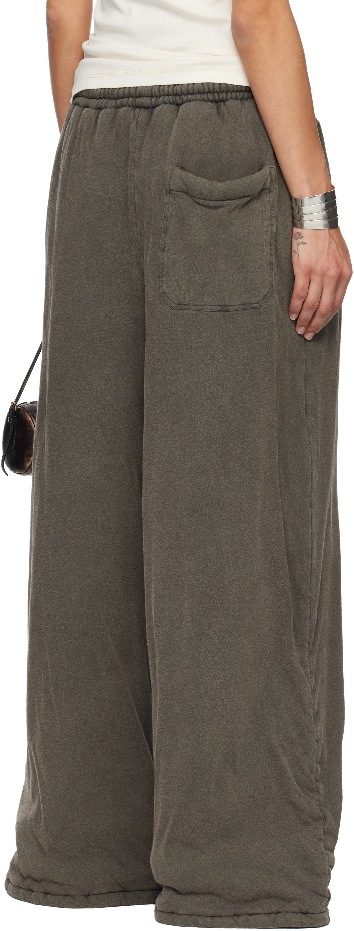 LU'U DAN Gray Wadded Bontans Sweatpants
