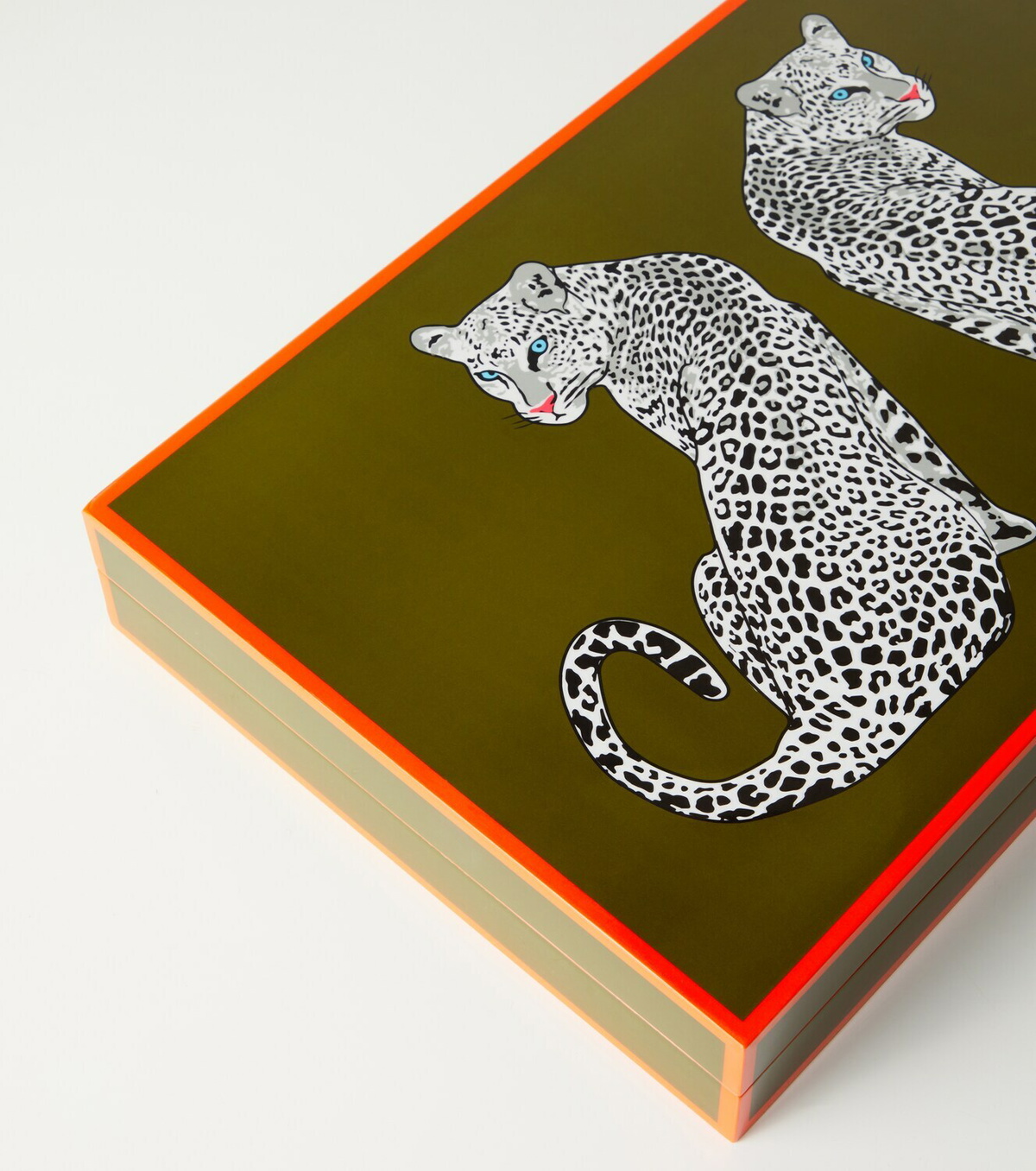 Jonathan Adler Leopard lacquered backgammon set
