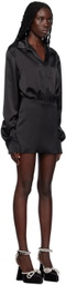 MACH & MACH Black Karma Flower Minidress