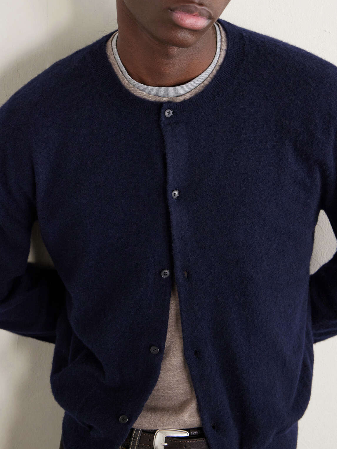 Auralee - Brushed Cashmere and Cotton-Blend Cardigan - Blue