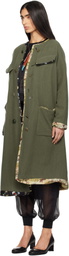 UNDERCOVER Green Uneven Wool Coat