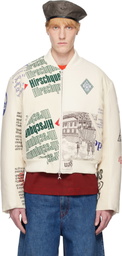 Marine Serre Beige Regenerated Tote Bags Bomber Jacket
