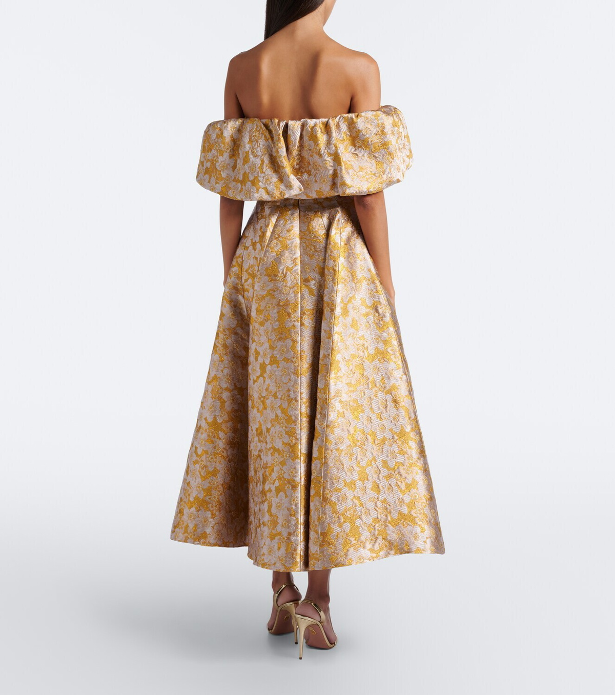 Markarian Floral off-shoulder brocade cocktail dress