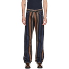 Versace Multicolor Striped Straight Jeans