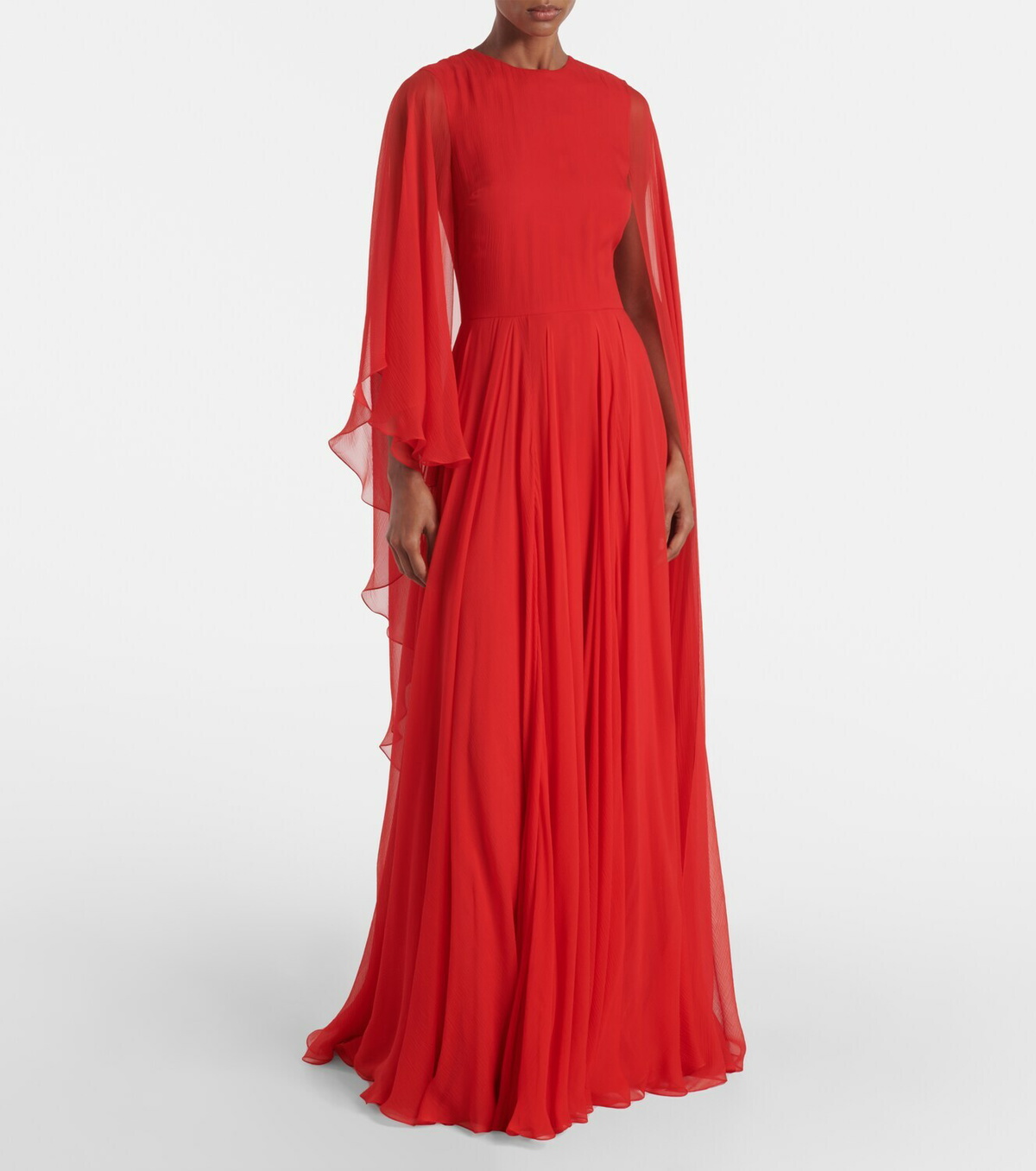 Givenchy Caped draped silk chiffon gown