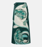La DoubleJ Sarong floral cotton muslin wrap skirt