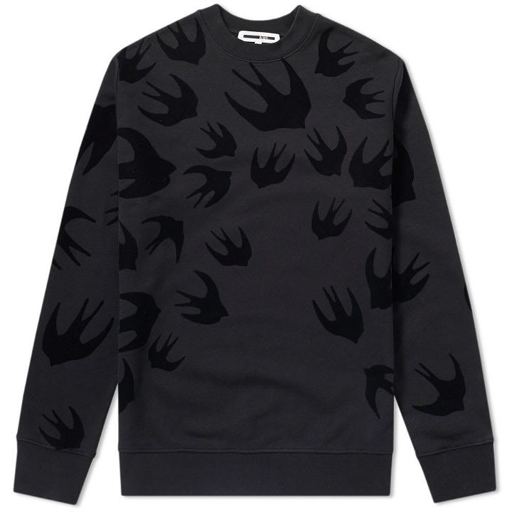 Photo: McQ by Alexander McQueen Large Flocked Swallow Sweat Black