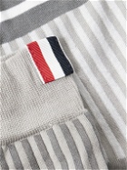 Thom Browne - Fun Mix Grosgrain-Trimmed Striped Cotton-Blend Socks
