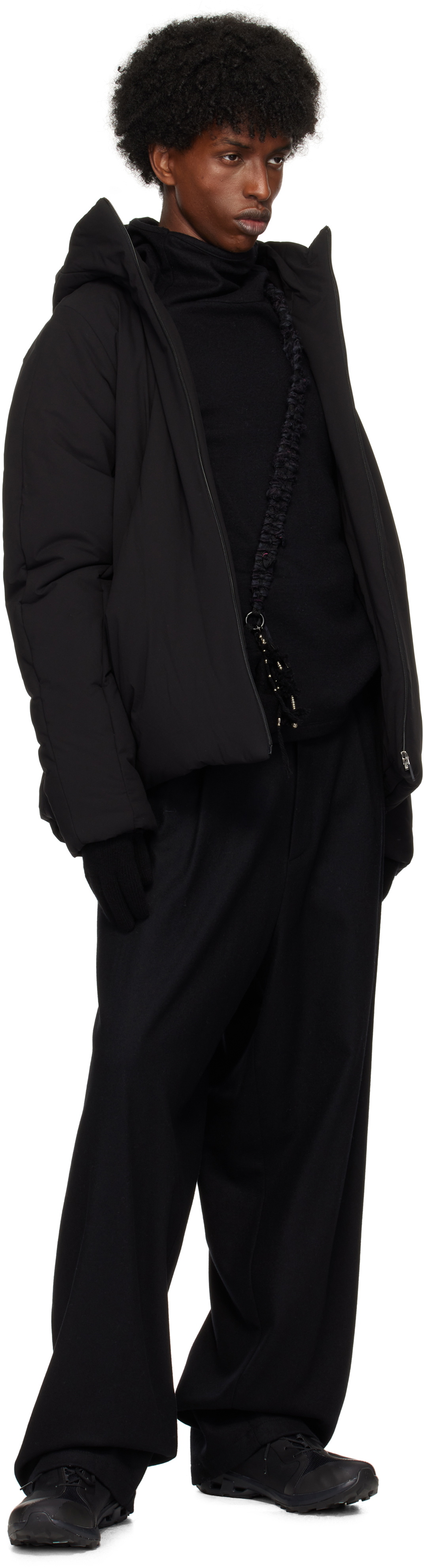 HYEIN SEO Black Wide Wool Trousers