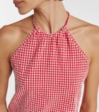Hunza G Gingham seersucker halterneck minidress