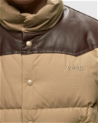 Schott Nyc Doudoune Avec Empiecement En Cuir Brown - Mens - Down & Puffer Jackets