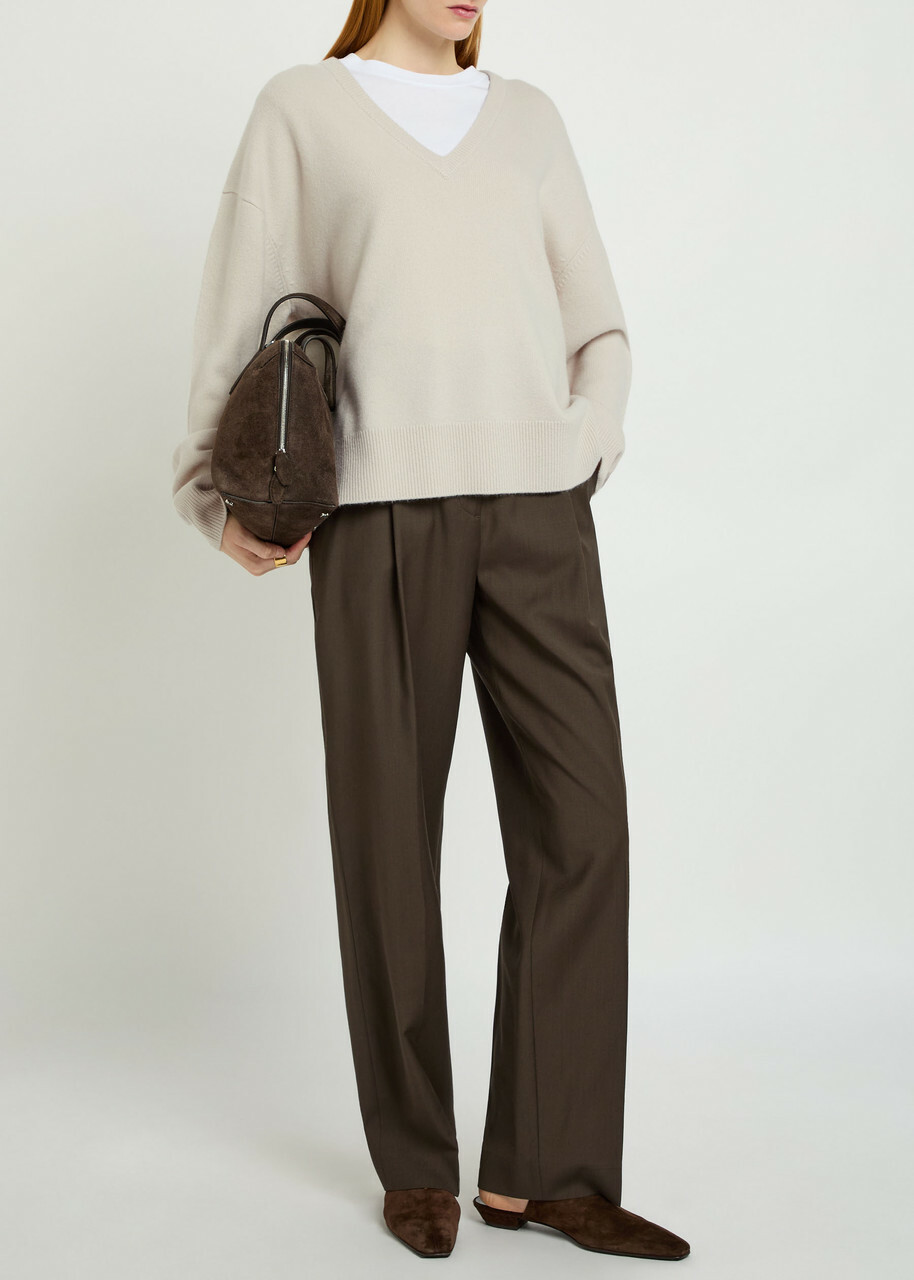 Extreme Cashmere N°457 Jack V-neck Cashmere-blend Jumper - Light Grey - One Size