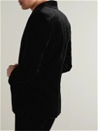Nili Lotan - Orbison Slim-Fit Silk Satin-Trimmed Cotton-Blend Velvet Suit Jacket - Black