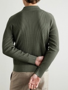 Brioni - Pointelle-Knit Wool Polo Shirt - Green