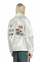 Diesel Windbreaker with trompe l'oeil patches - Jackets Mens in Grey