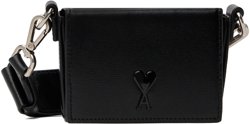AMI Paris Black Ami De Coeur Nano Lunch Box Bag AMI