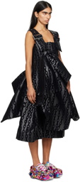 Comme des Garçons Black Gathered Faux-Leather Midi Dress