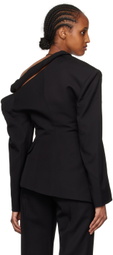 Jacquemus Black Le Raphia 'La Veste Baska' Blazer