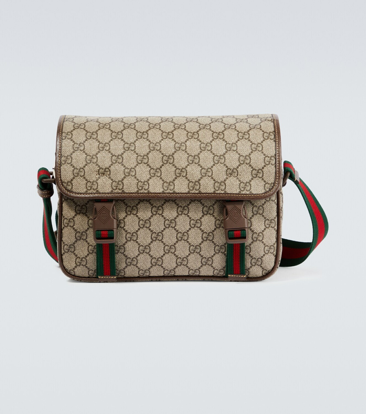 Gucci Beige GG Supreme Flat Messenger Bag in Natural for Men