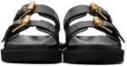 Moschino Black Strap Slip-On Sandals