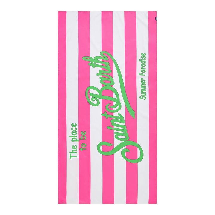 Photo: MC2 Saint Barth Microfiber Beach Towel With Fluo Pink Striped Print