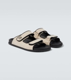 Dolce&Gabbana DG leather-trimmed canvas sandals