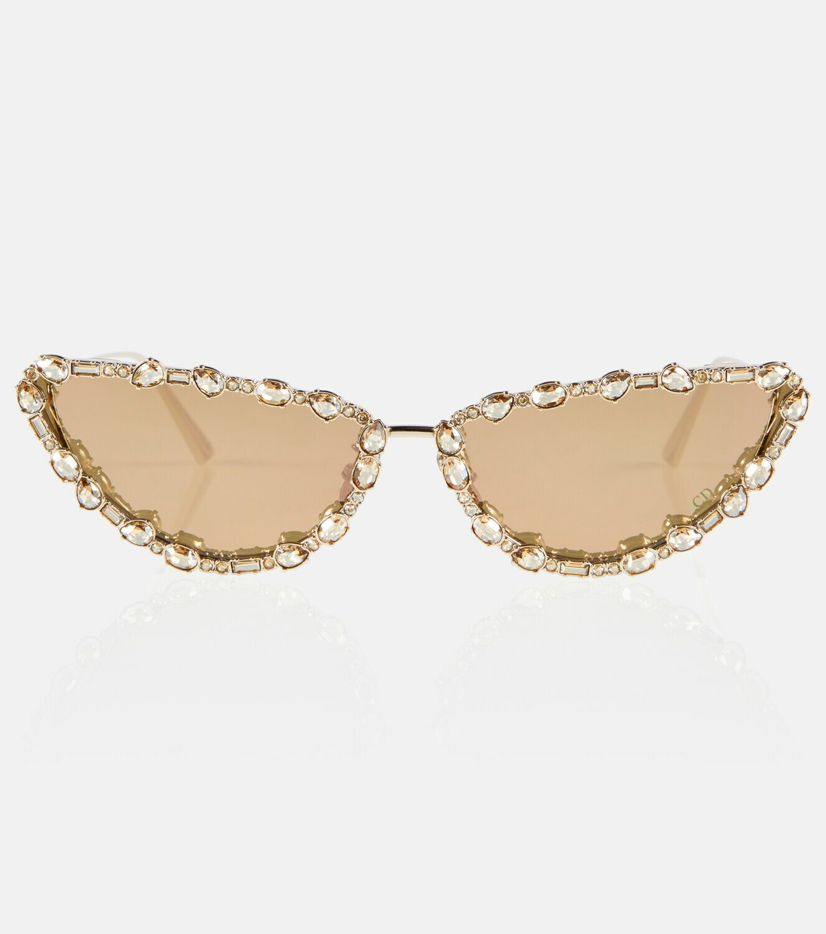 Dior Embellished Gold Sunglasses Dior Miss Cat-eye Crystal-embellished Gold-tone Sunglasses  main image 2