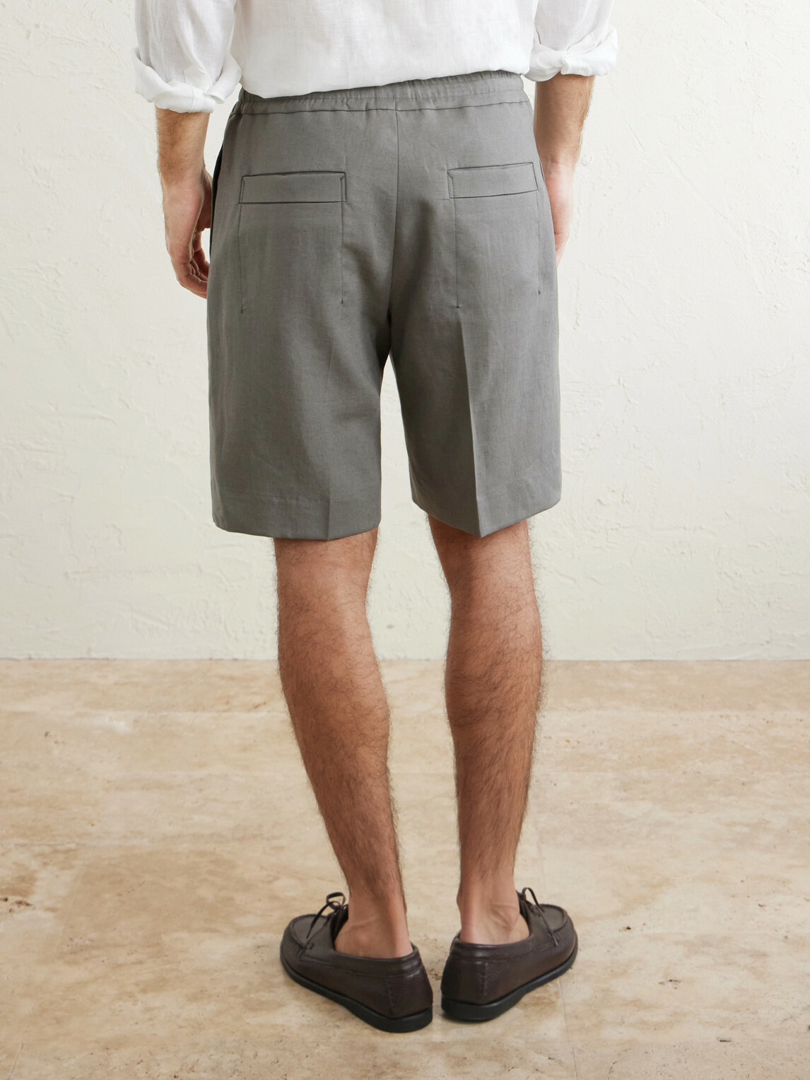 Zegna - Oasi Straight-Leg Linen Shorts - Gray