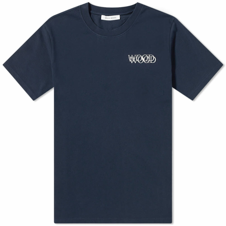 Photo: Wood Wood Men's Sami Double Logo T-Shirt in Navy