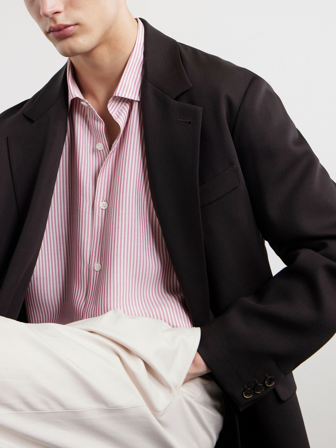Zegna - Striped Silk Shirt - Pink